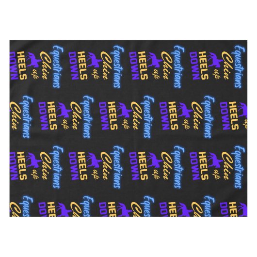Equestriërs kantelen op blauw geel tafelkleed (Voorkant (Horizontaal))