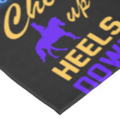 Equestriërs kantelen op blauw geel tafelkleed (Gekanteld)