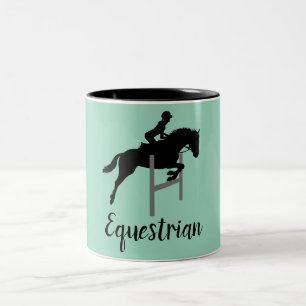 Equestrisch ontwerp tweekleurige koffiemok