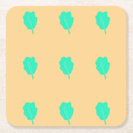 Equidistant turquoise-bladpatroon kartonnen onderzetters