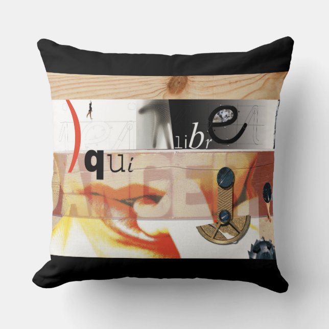 Equilibre Danger Dadaist Digital Collage - Pillow Kussen (Voorkant)