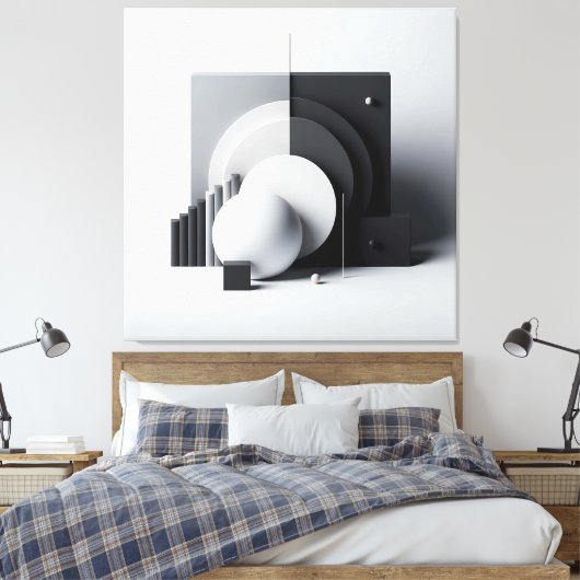 Equilibrium of Silent Geometry Canvas Afdruk (Insitu (Slaapkamer))