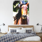 *~* Equine AR22 Zwart Mane Paard Art Canvas Print (Insitu (Slaapkamer))