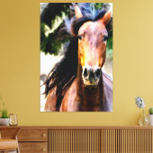 *~* Equine AR22 Zwart Mane Paard Art Canvas Print (Insitu (Woonkamer))