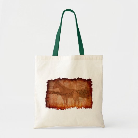 Equine Art en "I Dream of Horses" Citaat Tote Bag (Voorkant)