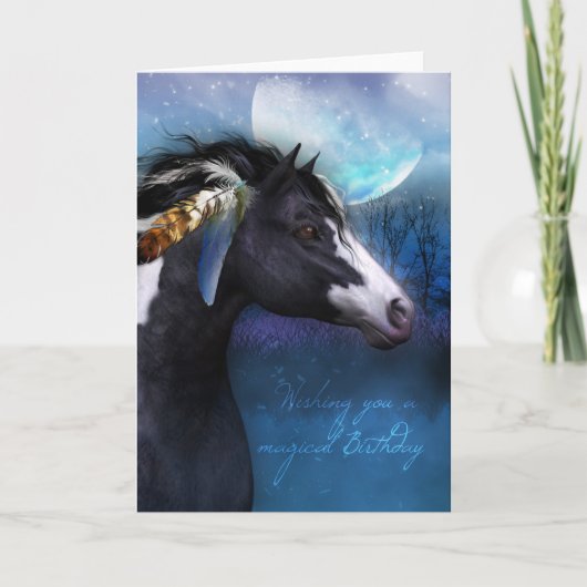 Equine Birthday Kaart - Spirit Horse (Voorkant)