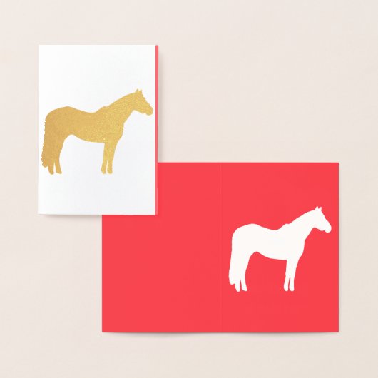 Equine Business Card Red Professional Looking Folie Kaarten (Display)