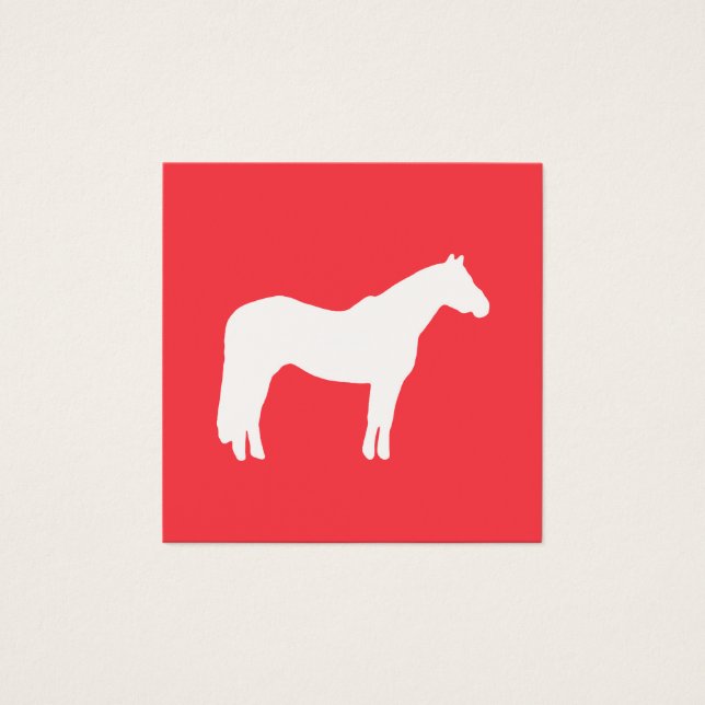 Equine Business Card Red Professional Looking  Vierkante Visitekaartjes (Voorkant)