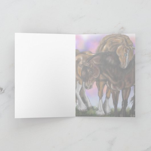 Equine Devotion ~ Sunset Horses wenskaarten Kaart (Binnen)