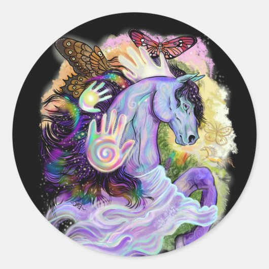 Equine Dreams Ronde Sticker (Voorkant)