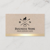 Equine Equestrian Horse Logo Moderne Gold Border Visitekaartje (Voorkant)