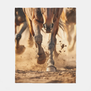 Equine Exodus Dravende Paarden Fotorealistische Ku Fleece Deken
