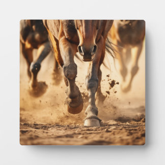 Equine Exodus Dravende Paarden Fotorealistische Ku Fotoplaat