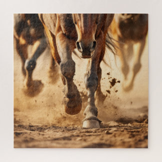 Equine Exodus Dravende Paarden Fotorealistische Ku Legpuzzel