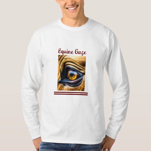 "Equine Gaze" Basic Mannen lange slieves T-shirt (Voorkant)