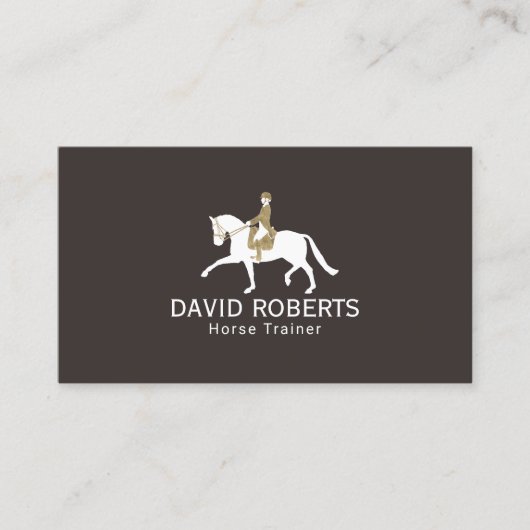 Equine Gold Equestrian Horse Trainer Brown Visitekaartje (Voorkant)