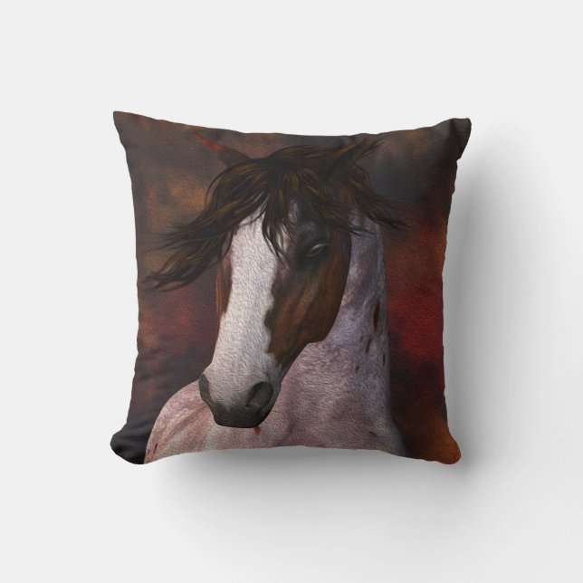 Equine Horse Portret Cushion Pillow Cft Kussen (Voorkant)