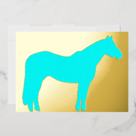 Equine Horse Themed Professional Foil Holiday Card Folie Feestdagenkaart