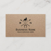 Equine Horseback Riding Equestrian Rustic Kraft Visitekaartje (Voorkant)