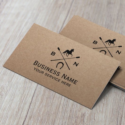 Equine Horseback Riding Equestrian Rustic Kraft Visitekaartje