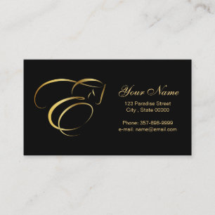 Equine in Gold Color   Monogram E-paard Visitekaartje