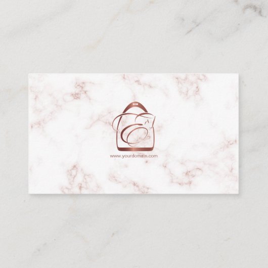 Equine in Roos Gold | Monogram E-paard  Visitekaartje (Achterkant)
