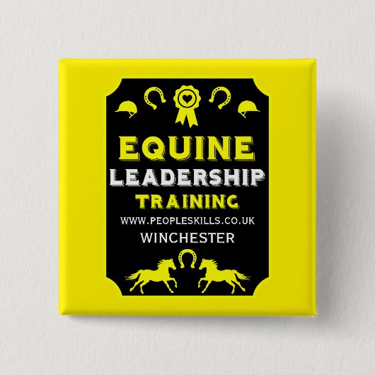 Equine Leadership Training Vierkante Button 5,1 Cm (Voorkant)
