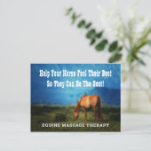 Equine Massage Therapist Horse Business Mailer Briefkaart (Staand voorkant)