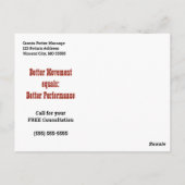 Equine Massage Therapist Horse Business Mailer Briefkaart (Achterkant)