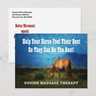 Equine Massage Therapist Horse Business Mailer Briefkaart
