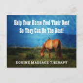 Equine Massage Therapist Horse Business Mailer Briefkaart (Voorkant)