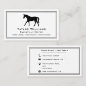 Equine Paardrijden Paardrijden Trainer Zwart Wit Visitekaartje (Voorkant / Achterkant)