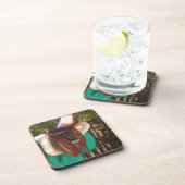 Equine Saddle Up Engels zadel Bier Onderzetter (Rechterzijde)