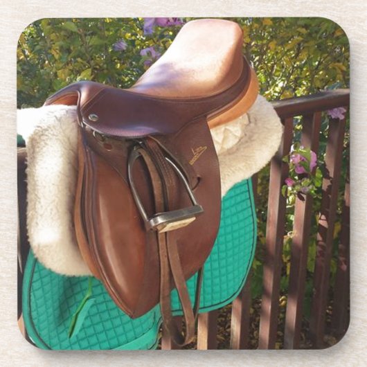 Equine Saddle Up Engels zadel Bier Onderzetter (Voorkant)