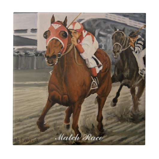 Equine Thoroughbred Wins Big Race Tegeltje (Voorkant)