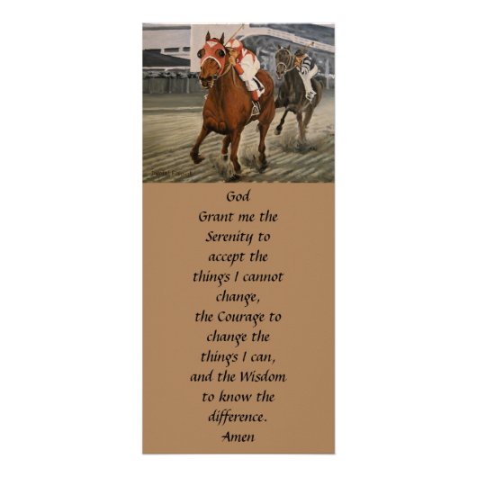 Equine Thoroughbred Wins Horse Race Reclamekaart (Voorkant)