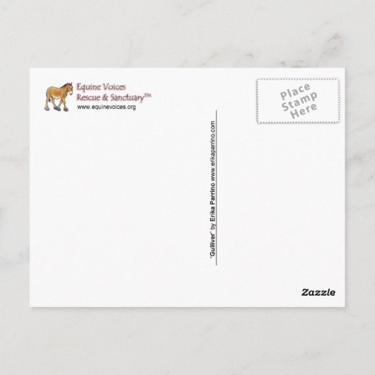 Equine Voices Gulliver Briefkaart (Achterkant)