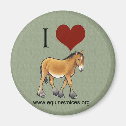 Equine Voices I Love Gulliver Green Magnet (Voorkant)