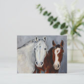 Equine Voices Mystic en Wyatt Briefkaart (Staand voorkant)