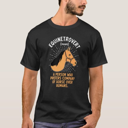 Equinetrovert Definitie Zeggen Meme Paard T-shirt (Voorkant)