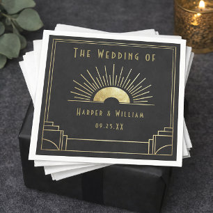 Equinox art deco gouden zonnestraal servet