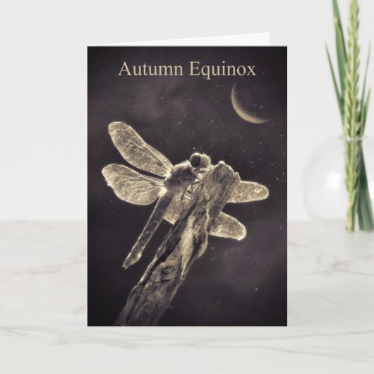 Equinox Autumn Mabon met Dragonfly Kaart (Voorkant)