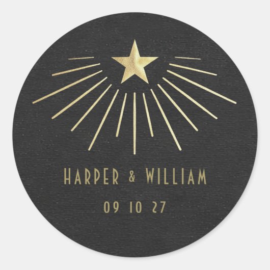 Equinox Celestial Starburst Wedding Stickers (Voorkant)