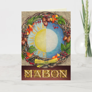 Equinox Mabon krans Feestdagen Kaart
