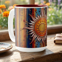 Equinox Mandala Zon Tweekleurige Koffiemok