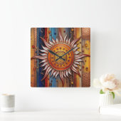 Equinox Mandala Zon Vierkante Klok (Huis)