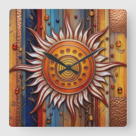 Equinox Mandala Zon Vierkante Klok