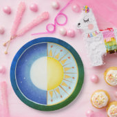 Equinox Sun en Moon Papieren Bordje (Feest)