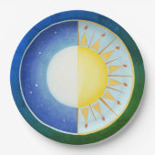 Equinox Sun en Moon Papieren Bordje (Voorkant)