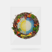 Equinox zon en maan krans acryl bord (Voorkant)
